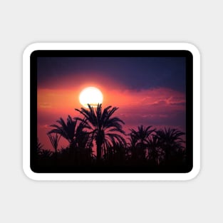 Red Sunset Photo Magnet