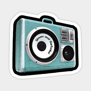 a radio 60s with sticker Simon and Garfunkel Magnet