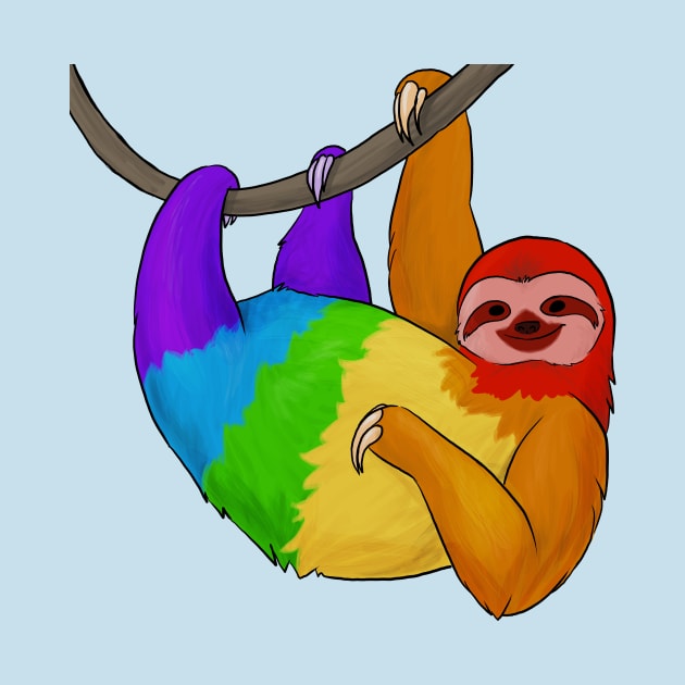 Rainbow Pride Sloth by Khalico