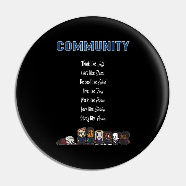 To be like Community - TV show black Pin by Uwaki