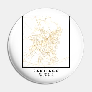 SANTIAGO DE CHILE CITY STREET MAP ART Pin