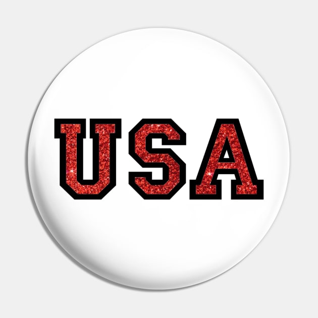 USA Red Glitter Pin by anacarminda