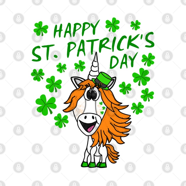 Happy St. Patrick's Day 2022 Unicorn Irish Shamrocks by doodlerob