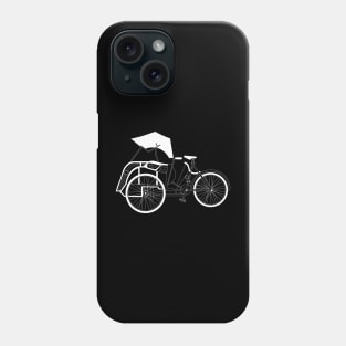 Becak Rickshaw White Outline Phone Case