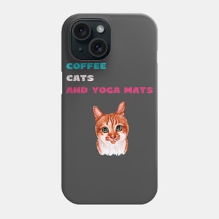 Coffee cats and yoga mats funny yoga and cat drawing Phone Case