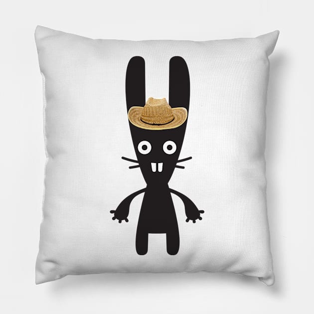 cowboy bunny Pillow by Molenusaczech