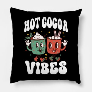 Hot Cocoa Vibes, Retro Winter Hot Chocolate Pillow