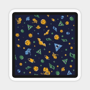 Halloween in space | pattern Magnet