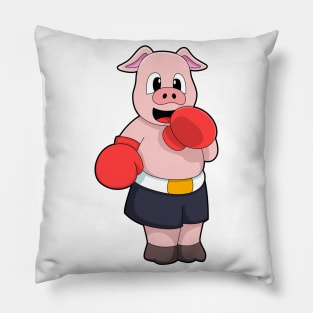 Pig as Boxer at Boxing Pillow