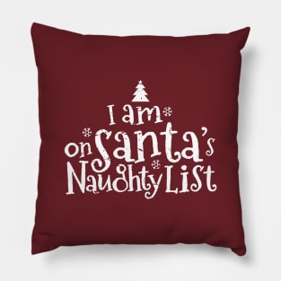 Santa's Naughty List White Version Pillow