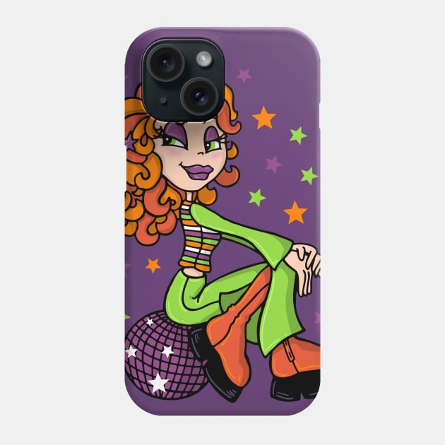 Red haired disco girl Phone Case by JoanaJuheLaju1