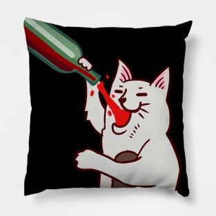 Cat with wine Pillow