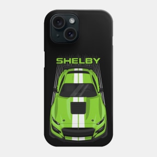 Ford Mustang Shelby GT500 2020-2021 - Grabber Lime - White Stripes Phone Case