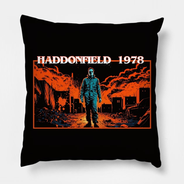 Haddonfield 1978 Pillow by PrimetimeBitch