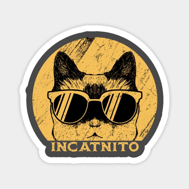 Incatnito Secret Agent Cat Design Magnet by A Black Cat Named Salem 