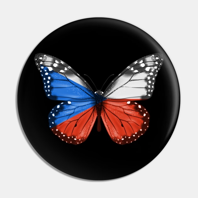 Czech Flag  Butterfly - Gift for Czech From Czech Republic Pin by Country Flags