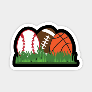 Basketball, baseball, football easter sports Magnet