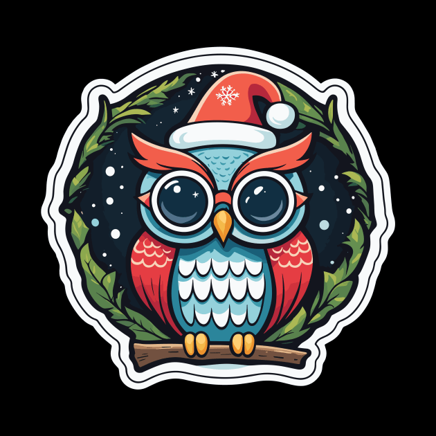 Christmas Owl Drawing by FluffigerSchuh