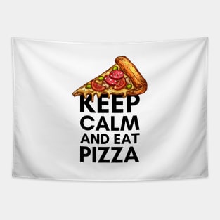 Keep Calm and Eat Pizza - Food Pun Tapestry