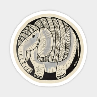 Round Elephant Magnet