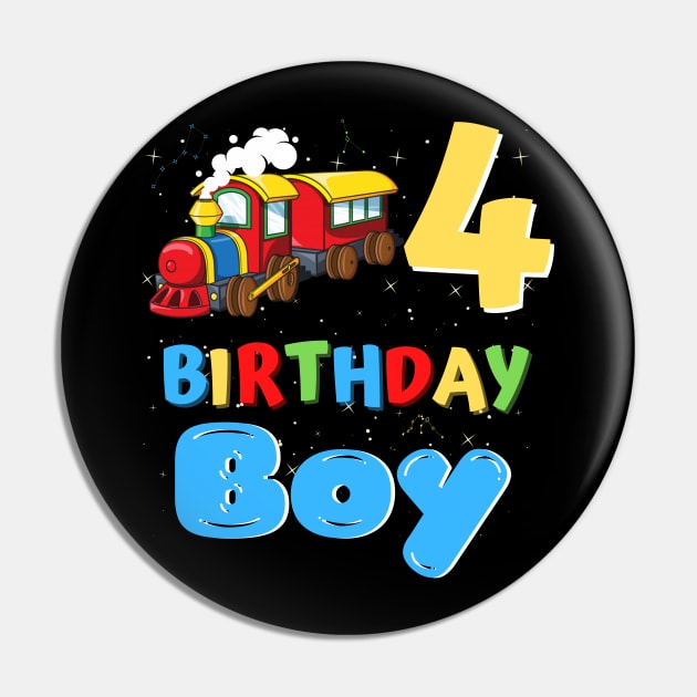 4 Year Old Boy Trains Lover Birthday Gift Pin by JustBeSatisfied