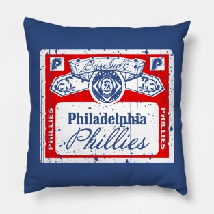 FRONT & BACK print Vintage Phillies Beer Pillow