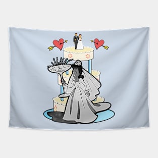 passionate bride cake Tapestry