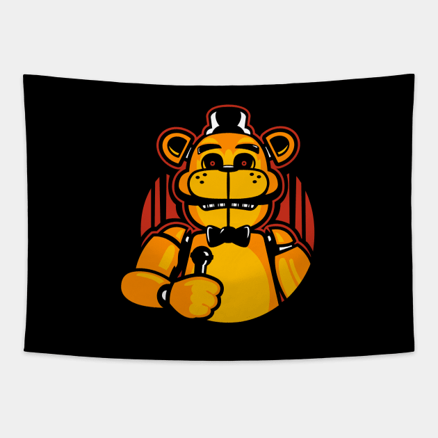 Golden Freddy (Over black) Tapestry by demonigote