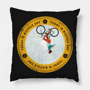 Today is Bicycle Day Badge Pillow