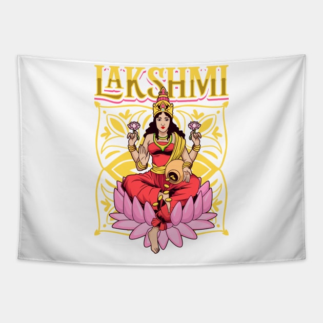 Hindu God - Lakshmi Tapestry by Modern Medieval Design