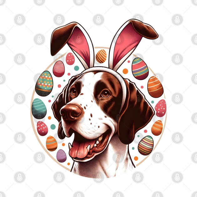 Pointer Dog Enjoys Easter with Bunny Ear Headband by ArtRUs