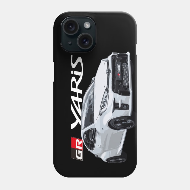 GR YARIS WHITE WRC Phone Case by cowtown_cowboy