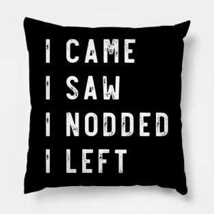 I came I saw I nodded I left Pillow