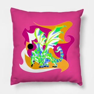 violet kaiju manticore ecopop monster art Pillow