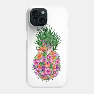 Tropical Floral Pineapple Phone Case