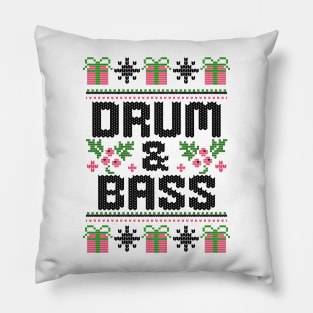 DRUM AND BASS  - Ugly Xmas Sweater (Black) Pillow