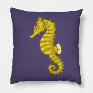 Yellow Seahorse Pillow