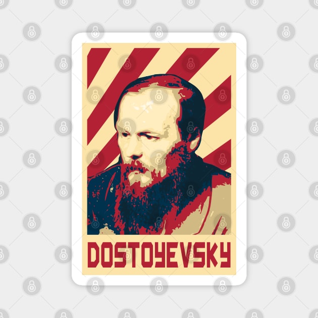 Fyodor Dostoyevsjy Retro Magnet by Nerd_art