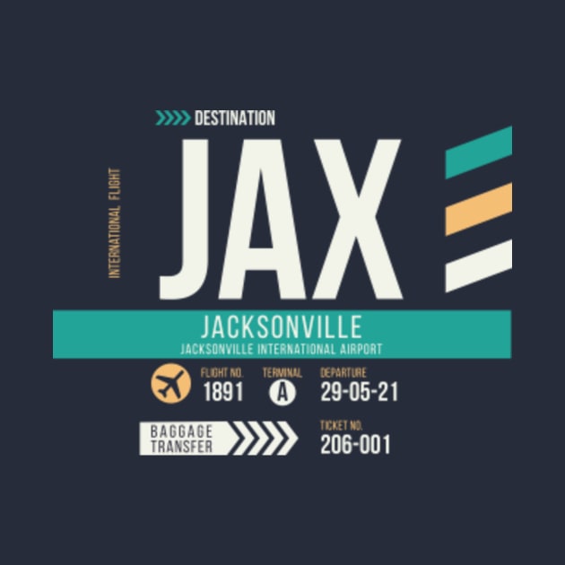 Jacksonville (JAX) Airport Code Baggage Tag B by SLAG_Creative