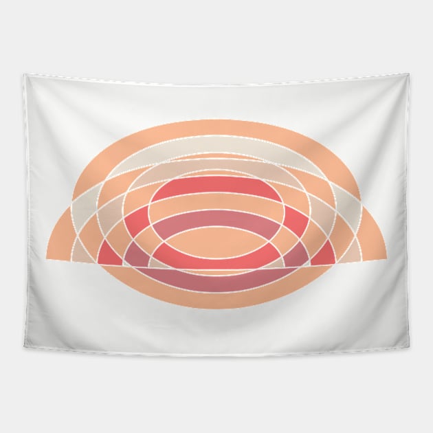 Minimal Geometric Line Art Peach Fuzz Tapestry by ellenhenryart