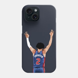 Cade Cunningham Vector Celebration Blue Qiangy Phone Case