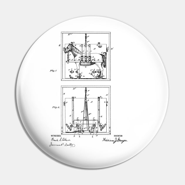 Veterinary Operating Table Vintage Patent Hand Drawing Pin by TheYoungDesigns