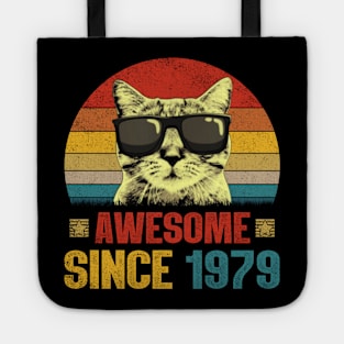 Awesome Since 1979 45th Birthday Gifts Cat Lover Tote