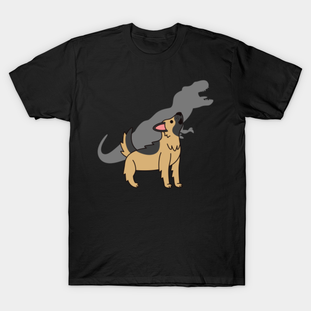 German Shepherd Howling T-Rex Dinosaur - German Shepherd - T-Shirt