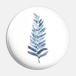 1 indigo  fern watercolor Pin