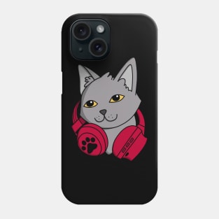 British Shorthair Cat's Headphones Phone Case