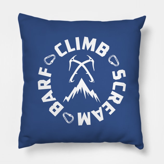 Ice Climbing Scream And Barf Pillow by esskay1000