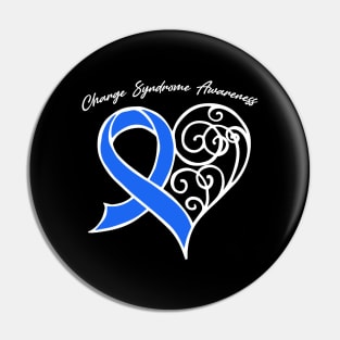 Charge Syndrome Awareness Heart Ribbon Gift Valentines Day - In This Family Nobody Fights Alone Pin