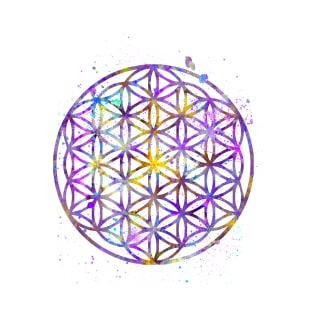 Flower Of Life Watercolor Painting T-Shirt