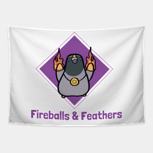 Fireballs & Feathers Sorcerer Pigeon Tapestry